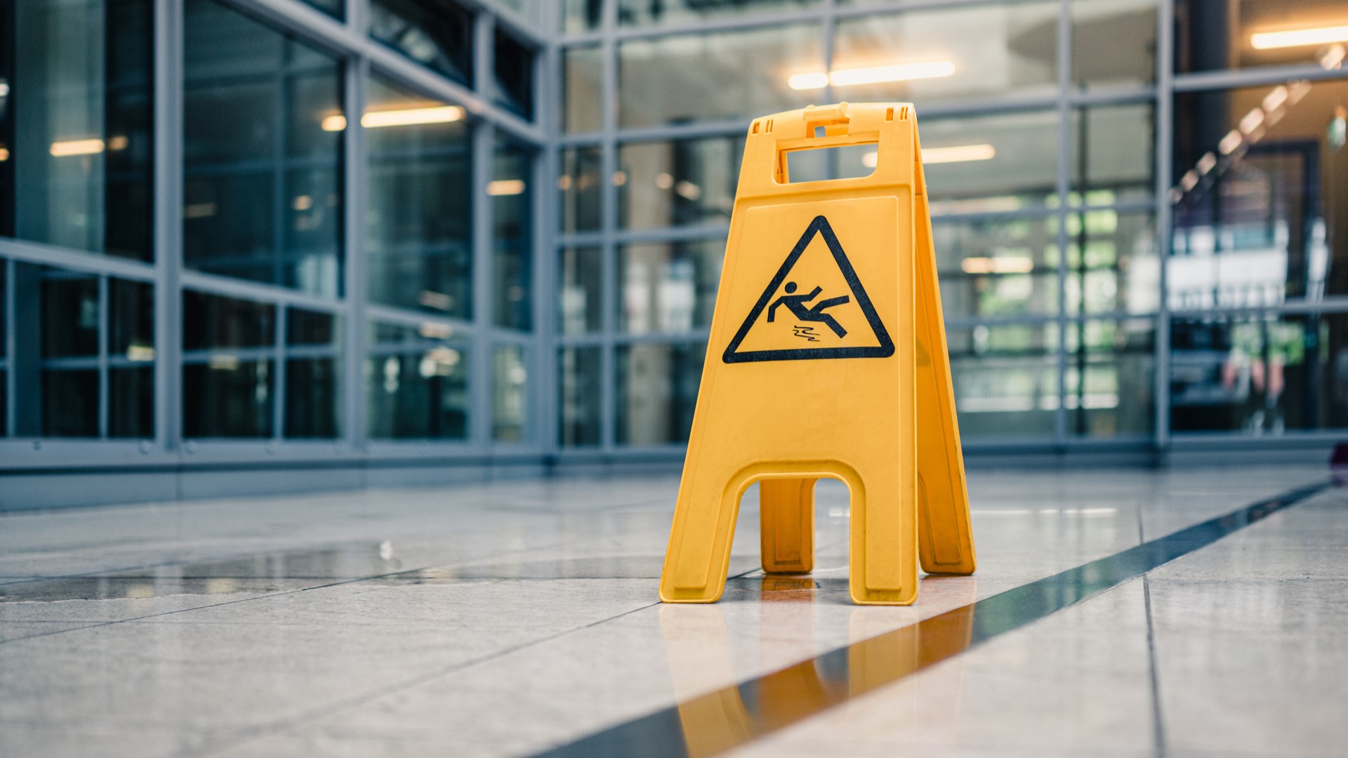 Wet floor warning sign